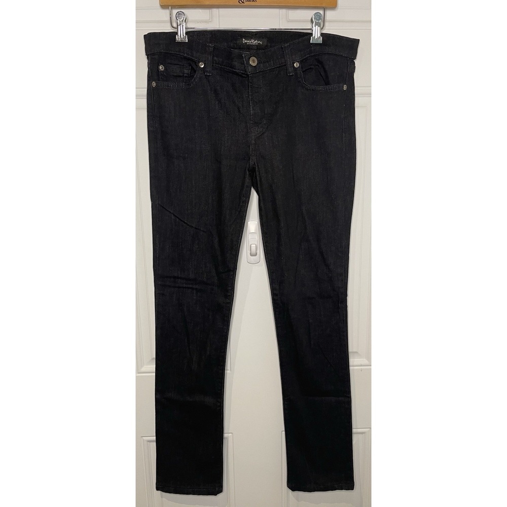 David Kahn Women's 31 Black Denim Jeans Made in USA Straight Leg Medium Rise
